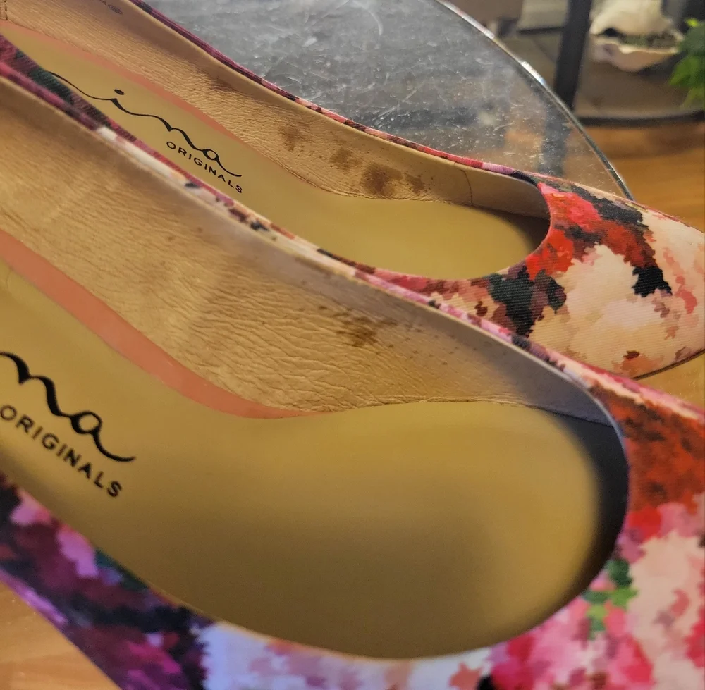 Nina Floral Block Heel Women's Shoes Sz.9 Great For EASTER